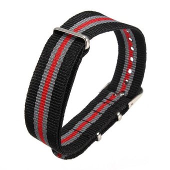 2pcs Universal 18mm Durable Men's Military Nylon Wrist Watch Band Strap 260mm 196# - intl  