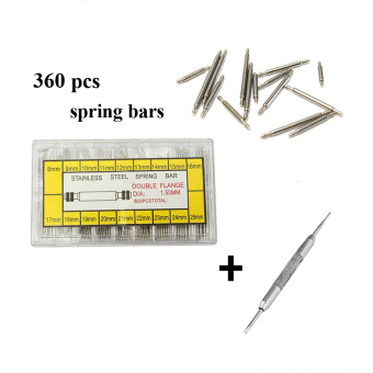360Pcs Watch Band Spring Bars Strap Pin Repair Tools Stainless Steel Watch Accessories Watches 8mm - 25mm - intl  