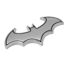 3D Cartoon Bat Metal Badge Emblem Car Truck Motor Auto Window Sticker Decal Logo Silver Black side