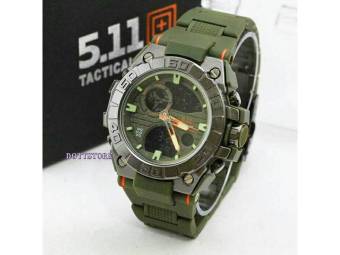 511 jam tangan pria tactical hijau dual time  