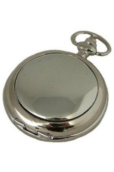 AEW Solid Pewter Fronted Plain Design Men's Silver Quartz Pocket Watch  