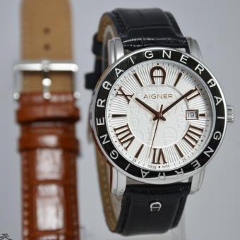 AIGNER A32169A Linate - Jam Tangan Pria - Leather - Black / Brown - Silver - Gold  