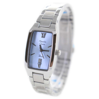 Alexandre Christie 141503 Analog Tali Rantai Jam Tangan Wanita - Silver Kombinasi Biru