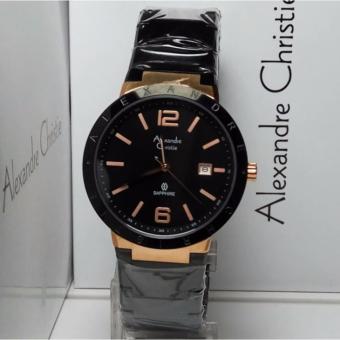 Alexandre Christie 8313 - Jam Tangan Pria Sapphire - Black Rosegold  