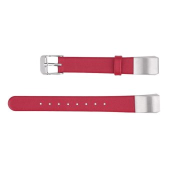 aoyou KOBWA Premium Leather Strap for Fitbit Alta Tracker Luxury Genuine Leather Band Replacement Strap Bracelet, Red - intl  
