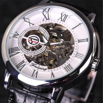 Automatic mechanical watches Hollow out Manual mechanical watch leather belt watch COUPLE WATHCHES WOMEN MENS WATCHES - intl  