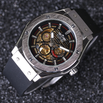 Automatic Military Mens Army Rubber Clock Sport Luxury Skeleton Watch  