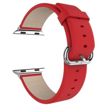 Band Genuine Leather Strap Smart Watchband-Classical Series for 38mm Apple Watch(red)  