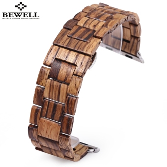 BEWELL ZS - B01 24MM Wooden Watch Strap Butterfly Clasp Wristband - intl  