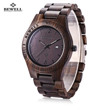 Bewell ZS - W086B Wood Men Watch Analog Quartz Movement Date Display Wristwatch - intl  