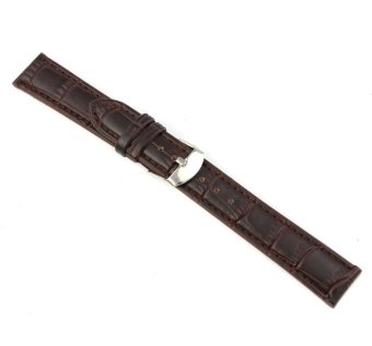 Bigskyie 18mm Soft Genuine Leather Strap Steel Buckle Wrist Watch Band Brown  