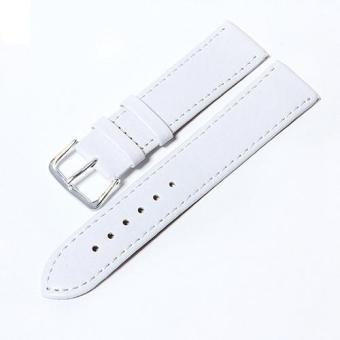 Bluelans® Men Faux Leather Universal Watch Strap Soft Wristband 12 mm - White  