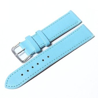 Bluelans® Men Faux Leather Universal Watch Strap Soft Wristband 14 mm - Blue  