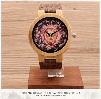Bobobird Mens Montopia Pokemon Colorful Faces Design Brand Luxury Wooden Watches With Leather Bands(Brown)  