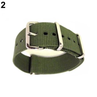 BODHI Adjustable Durable Nylon Wrist Watch Band Replacement 20mm (Army Green) - intl  