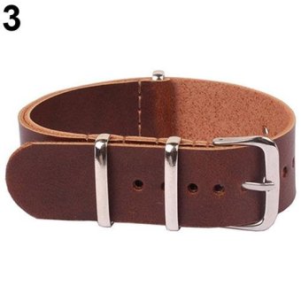 BODHI Men Fashion Faux Leather Pin Buckle Wrist Watch Strap Watchband 18mm (Dark Brown) - intl  