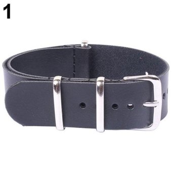 BODHI Men Fashion Faux Leather Pin Buckle Wrist Watch Strap Watchband 20mm (Black) - intl  