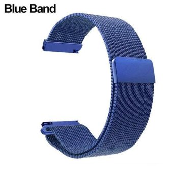 BODHI Mesh Stainless Steel Strap Band + Metal Frame for Fitbit Blaze Wrist Watch (Blue Band) - intl  