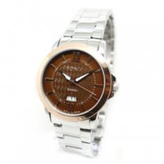 Bonia - Jam Tangan Wanita - Silver-Coklat - Stainless Steel - BNR109-2343