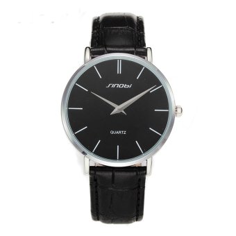 Brand New Sinobi Fashion Watch Dashboard Steel Case White Dial Leather Strap Men’s Quart Wrist Watches (Black)  