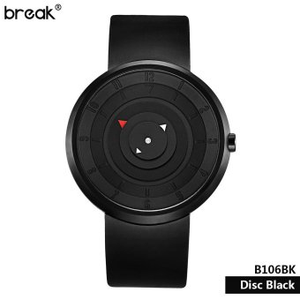 Break Unique Disc Black Style Creative Cool Brand Men Unisex Lovers Rubber Strap Quartz Fashion Casual Sports Watches  