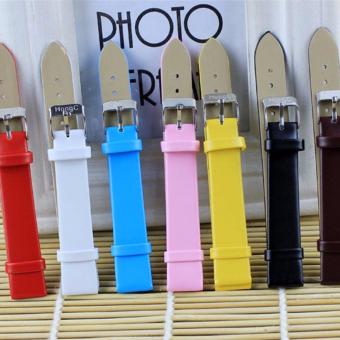 Buy 1 Get 7 Twinklenorth 16mm Genuine Leather Watch Strap Band Black Blue Brown Pink Red White Yellow - intl  