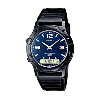 Casio Analog Digital - Jam Tangan Pria - Strap Resin - Hitam -AW-49HE-2AVDF  