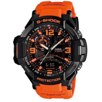 Casio G-Shock G-Aviation Gravity Defier Watch Jam Tangan Pria - Orange - Strap Karet - GA-1000-4ADR  