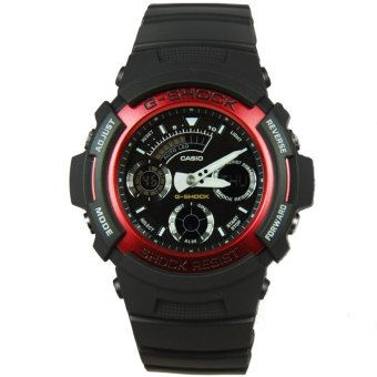 Casio Jam Tangan Pria G-Shock AW-591-4ADR-Hitam Merah  