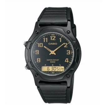 Casio - Jam Tangan Pria Original - Analog Digital - Strap Karet - AW-49H-1B Hitam  