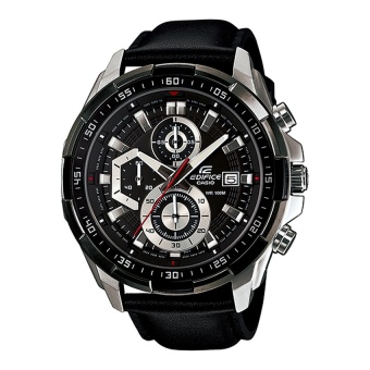 Casio Men's Black Leather Strap Watches EFR-539L-1A(Multicolor) intl  