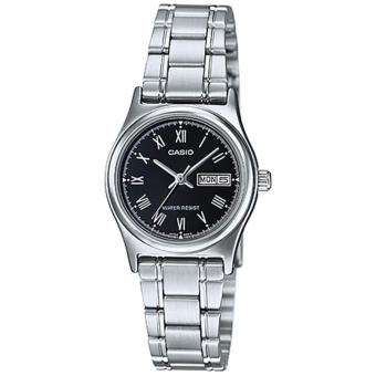 Casio Standard LTP-V006D-1B - Jam Tangan Wanita - Grey Black - Stainless Steel  