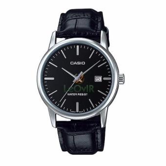 Casio Standard MTP-V002L-1A - Jam Tangan pria - Black - Strap Leather  