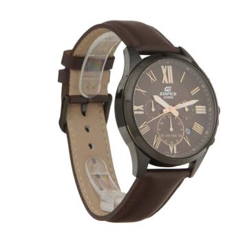 Casio Watch Edifice Chronograph Brown Stainless-Steel Case Leather Strap Mens NWT + Warranty EFV-500BL-1A  