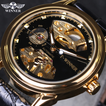 Casual Skeleton Stainless Steel Mens Watches Top Brand Luxury Mechanical Watch  