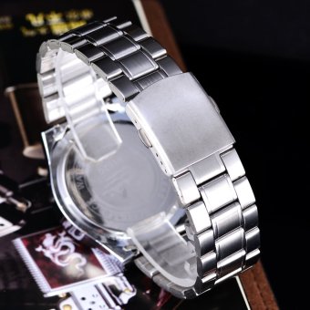 Cenozo Jam Tangan Pria - Body Silver - Black- Dial - Stainless Stell Band -