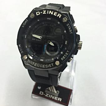 D-ziner Dual Time - DZ 8132 - Jam Tangan Sport Pria - Rubber Strap  