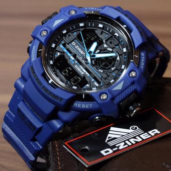 D-ziner Jam Tangan Sport Dual Time Pria - 1104B - Blue  