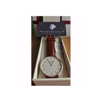 [DANIEL WELLINGTON] CLASSIC ST MAWES 40MM ROSE GOLD Strap Leather brown  