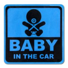 Decal Sticker Mobil Baby in the Car 1 Persegi Scotchlite (biru)