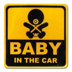 Decal Sticker Mobil Baby in the Car 1 Persegi Scotchlite (kuning)