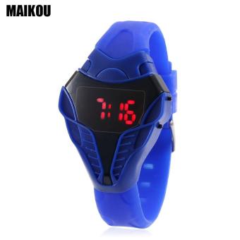[DEEP BLUE] MAIKOU MK005 LED Digital Sports Watch Date Display Elapid Shape Dial Wristwatch - intl  