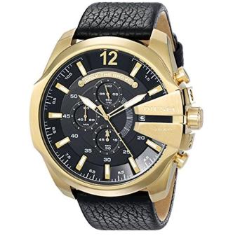 Diesel Men's DZ4344 Mega Chief Gold Black Leather Watch - intl  