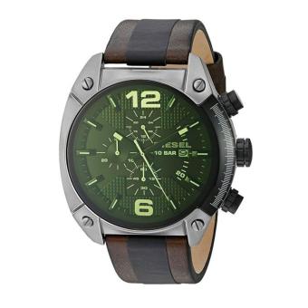 Diesel Watch Overflow Chronograph Brown Stainless-Steel Case Leather Strap Mens NWT + Warranty DZ4414  