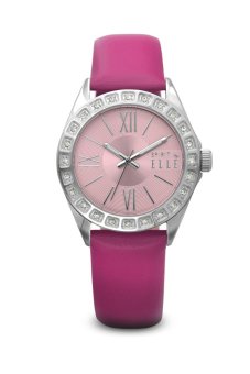 Elle Spirit ES20043S06X - Jam Tangan Wanita - Pink Leather Strap Women Watches  