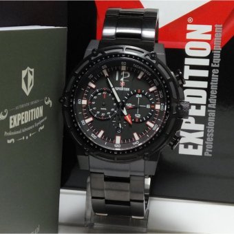 Expedition Jam Tangan Pria Expedition E6716M Black Stainless Steel Chronograph  