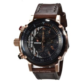 Expedition - Jam Tangan Pria - Rosegold - Brown Leather Strap - 6726MCLBRBA  