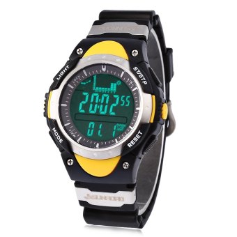 Fashion LED Digital Fishing Barometer Watch with Altimeter Thermometer Date and Rubber Watchband (YELLOW)  