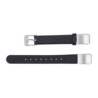fengxing KOBWA Premium Leather Strap for Fitbit Alta Tracker Luxury Genuine Leather Band Replacement Strap Bracelet, Black - intl  