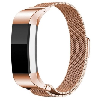 Fitbit Charge2 Bands Replacement Milanese Loop Stainless Metal Strap with Magnet Lock for Fitbit Charge2 rose gold - intl  